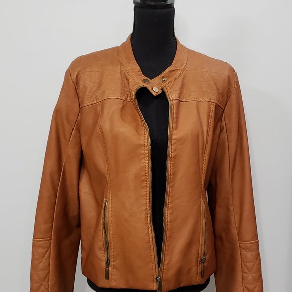 New York & Company Jackets & Blazers - Faux-Leather Moto Jacket